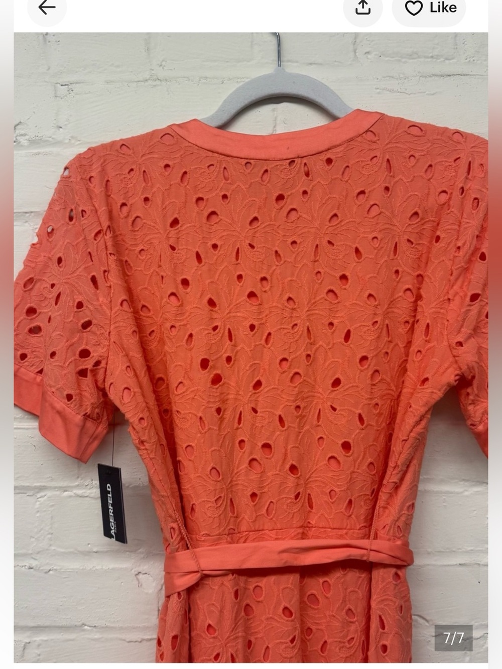 KARL LAGERFELD PARIS
Cotton Button-Front Eyelet Dress sz 8 - Picture 5 of 6